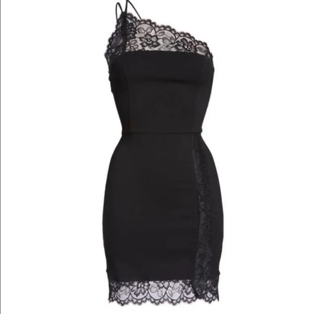 Free People Floral Lace One Shoulder Slip Dress